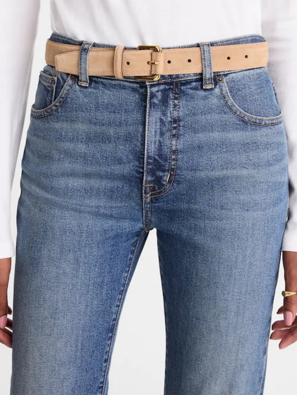 Madewell Roller-Buckle Belt in Suede Tawny Khaki size XS
